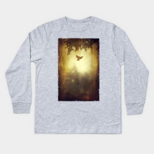 Weltschmerz - Surreal Misty Forest Scenery Kids Long Sleeve T-Shirt